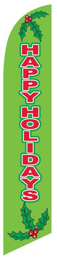 Happy Holidays swooper banner sign flag